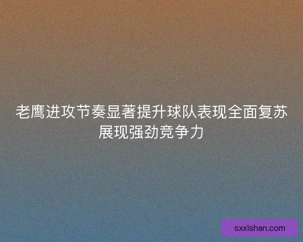 老鹰进攻节奏显著提升球队表现全面复苏展现强劲竞争力