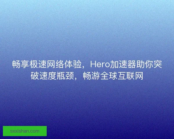 畅享极速网络体验，Hero加速器助你突破速度瓶颈，畅游全球互联网