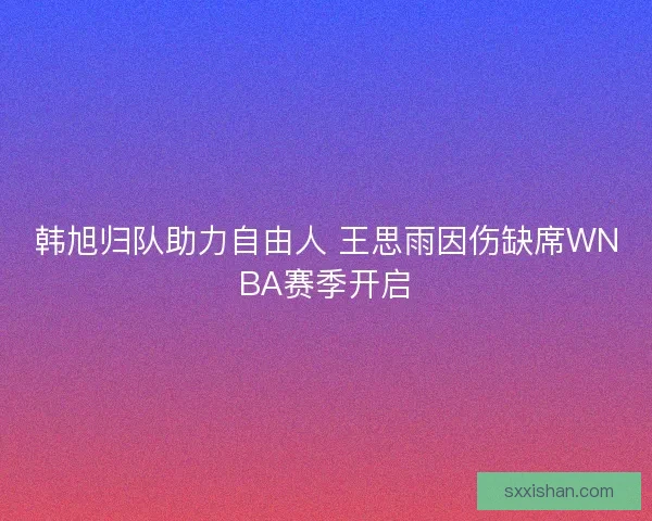 韩旭归队助力自由人 王思雨因伤缺席WNBA赛季开启